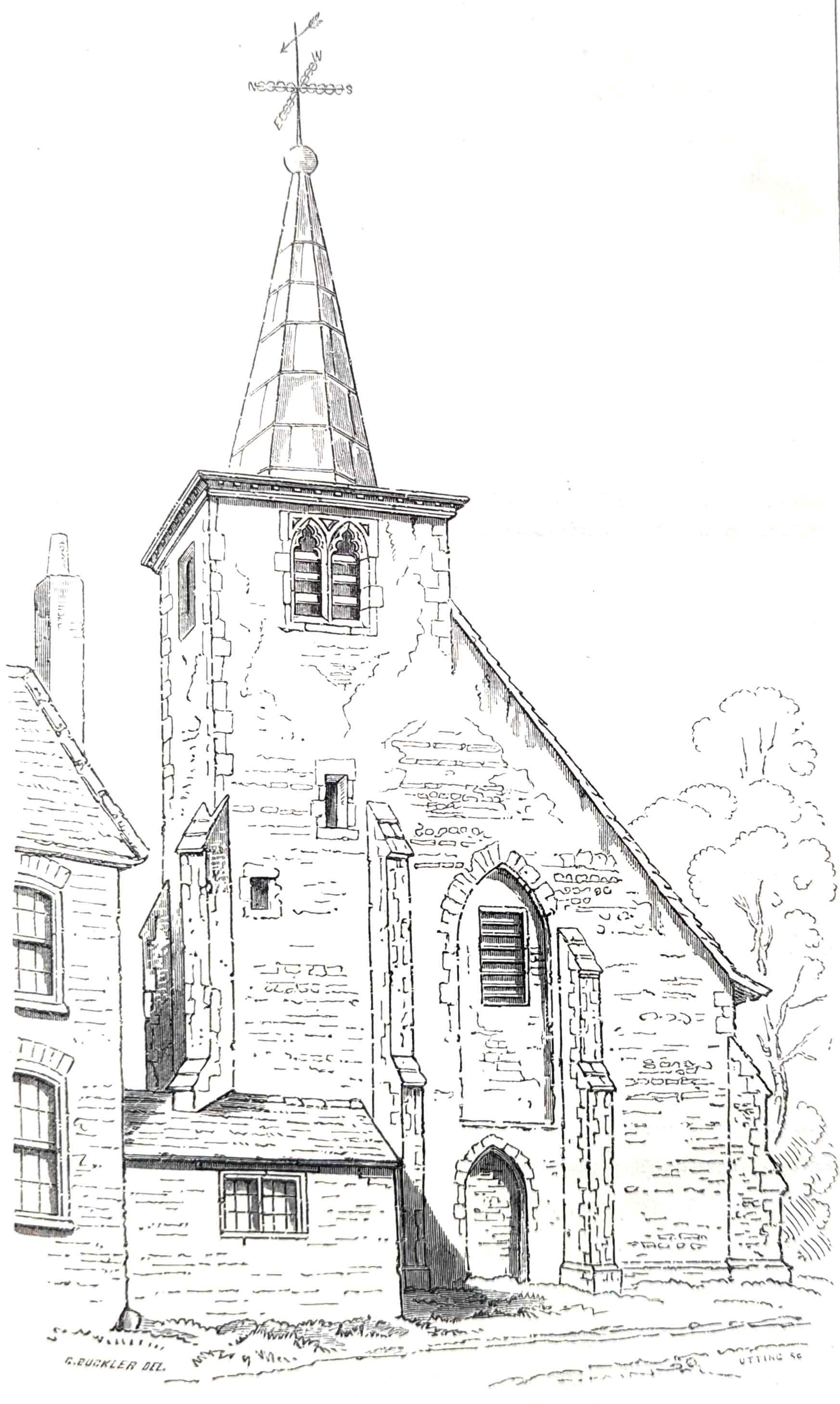 West end of the chapel.