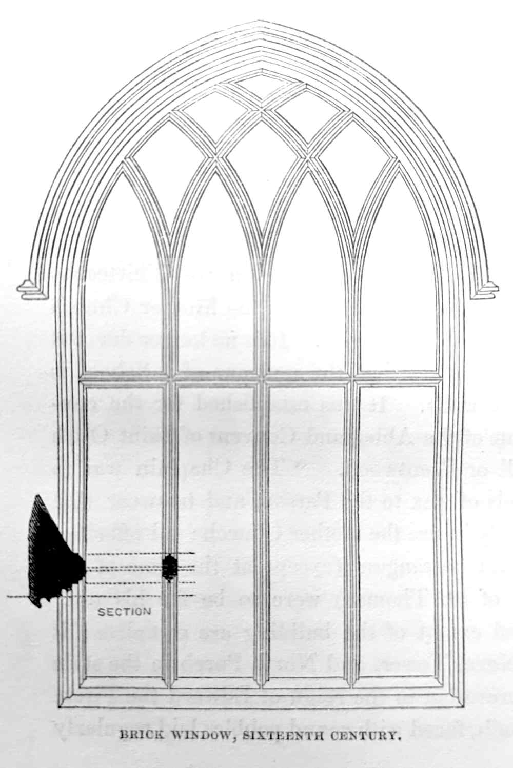 The 16th century east window, the frame was built in brick.