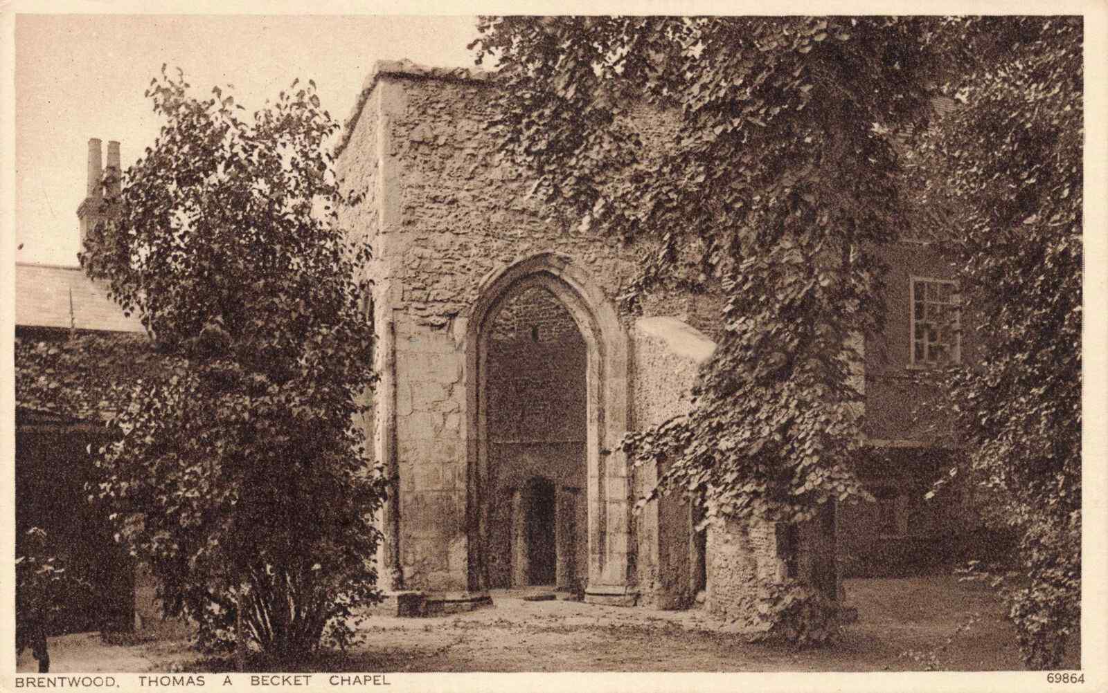 The ruins of the chapel in about 1930.